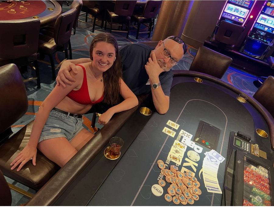 The Royal Flush he won the WSOP tournament with on the 2nd day of our Mediterranean Cruose 